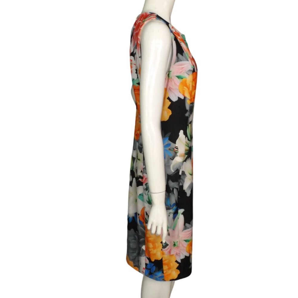 CALVIN KLEIN Dress, 12, Multicolor Floral, Sleeveless A-Line, Zips, Bold print - Picture 8 of 11